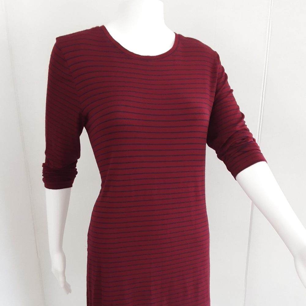 OLD NAVY BURGUNDY STRIP LONG SLEEVE TUNIC TEE SZ  SP
